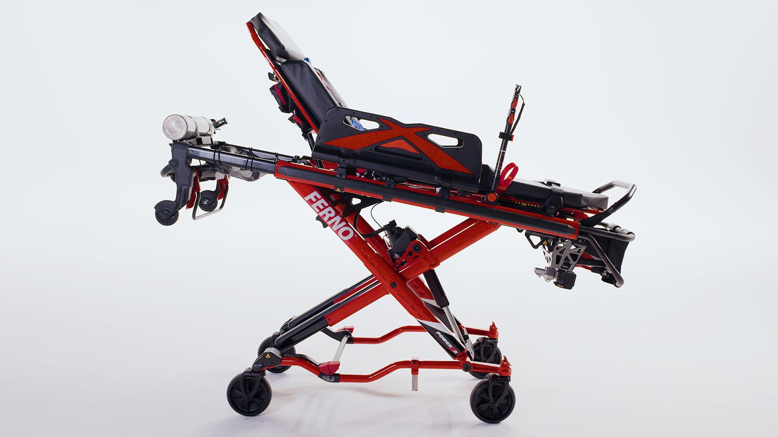 The Ferno Power X2 with accessory connected to the pole mount